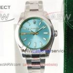 Perfect Replica DJ Factory Rolex Milgauss 116400 Ice Blue Face Stainless Steel Case 40mm Men's Watch